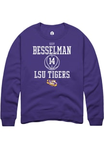 Izzy Besselman  Rally LSU Tigers Mens Purple NIL Sport Icon Long Sleeve Crew Sweatshirt