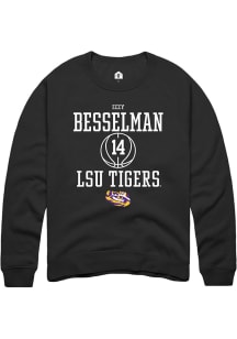 Izzy Besselman  Rally LSU Tigers Mens Black NIL Sport Icon Long Sleeve Crew Sweatshirt