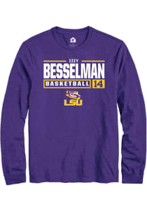 Izzy Besselman  LSU Tigers Purple Rally NIL Stacked Box Long Sleeve T Shirt