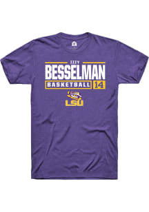 Izzy Besselman  LSU Tigers Purple Rally NIL Stacked Box Short Sleeve T Shirt