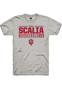 Sara Scalia  Indiana Hoosiers Ash Rally NIL Stacked Box Short Sleeve T Shirt