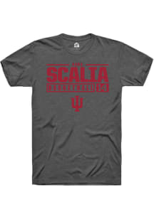 Sara Scalia  Indiana Hoosiers Dark Grey Rally NIL Stacked Box Short Sleeve T Shirt