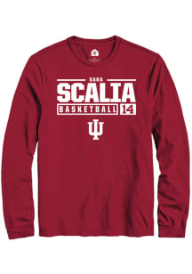 Sara Scalia  Indiana Hoosiers Red Rally NIL Stacked Box Long Sleeve T Shirt