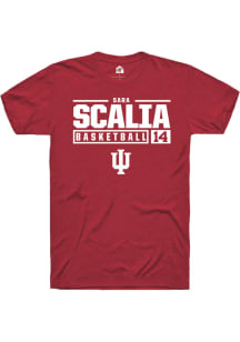 Sara Scalia  Indiana Hoosiers Red Rally NIL Stacked Box Short Sleeve T Shirt