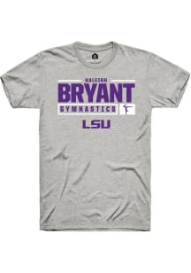 Haleigh Bryant  LSU Tigers Ash Rally NIL Stacked Box Short Sleeve T Shirt