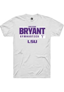 Haleigh Bryant  LSU Tigers White Rally NIL Stacked Box Short Sleeve T Shirt