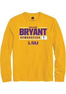 Haleigh Bryant  LSU Tigers Gold Rally NIL Stacked Box Long Sleeve T Shirt