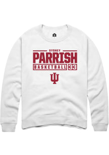 Sydney Parrish Rally Mens White Indiana Hoosiers NIL Stacked Box Crew Sweatshirt