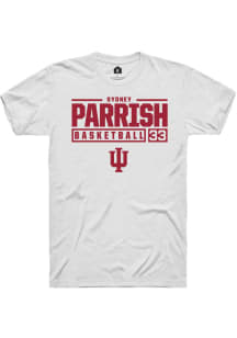 Sydney Parrish  Indiana Hoosiers White Rally NIL Stacked Box Short Sleeve T Shirt
