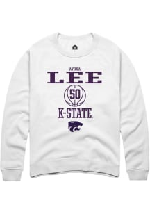 Ayoka Lee Rally Mens White K-State Wildcats NIL Sport Icon Crew Sweatshirt