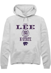 Ayoka Lee Rally Mens White K-State Wildcats NIL Sport Icon Hooded Sweatshirt