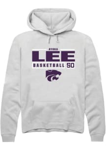 Ayoka Lee Rally Mens White K-State Wildcats NIL Stacked Box Hooded Sweatshirt