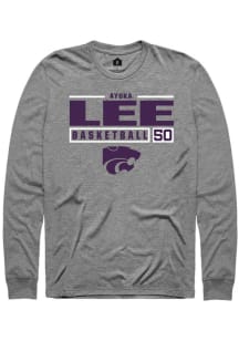 Ayoka Lee Rally Mens Graphite K-State Wildcats NIL Stacked Box Tee