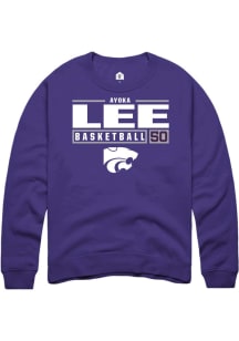 Ayoka Lee Rally Mens Purple K-State Wildcats NIL Stacked Box Crew Sweatshirt