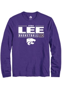 Ayoka Lee Rally Mens Purple K-State Wildcats NIL Stacked Box Tee