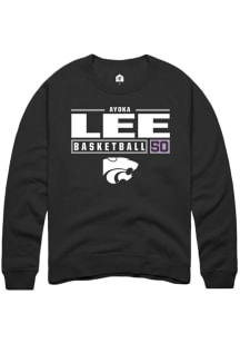 Ayoka Lee Rally Mens Black K-State Wildcats NIL Stacked Box Crew Sweatshirt