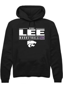 Ayoka Lee Rally Mens Black K-State Wildcats NIL Stacked Box Hooded Sweatshirt