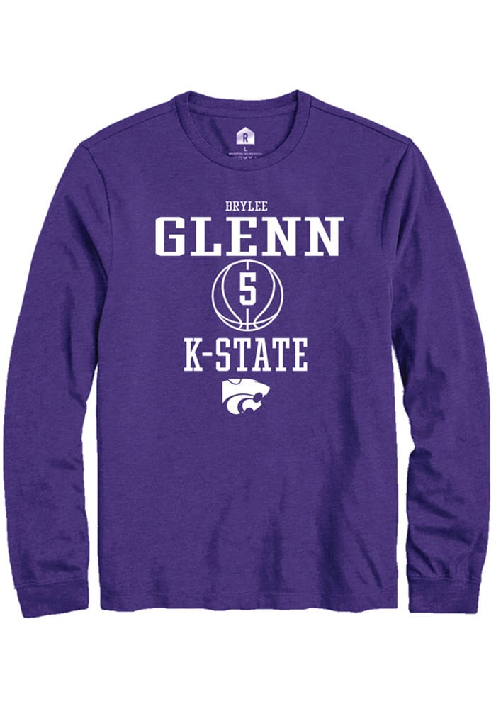 Brylee Glenn K-State Wildcats Purple Rally NIL Sport Icon Long Sleeve T Shirt