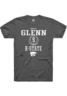 Brylee Glenn Dark Grey K-State Wildcats NIL Sport Icon Short Sleeve T Shirt