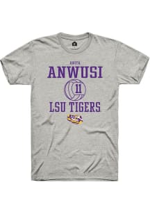 Anita Anwusi  LSU Tigers Ash Rally NIL Sport Icon Short Sleeve T Shirt