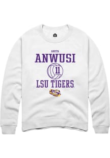 Anita Anwusi  Rally LSU Tigers Mens White NIL Sport Icon Long Sleeve Crew Sweatshirt