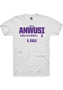 Anita Anwusi  LSU Tigers White Rally NIL Stacked Box Short Sleeve T Shirt