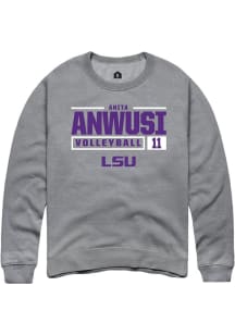 Anita Anwusi  Rally LSU Tigers Mens Graphite NIL Stacked Box Long Sleeve Crew Sweatshirt