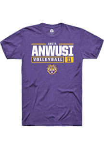 Anita Anwusi  LSU Tigers Purple Rally NIL Stacked Box Short Sleeve T Shirt