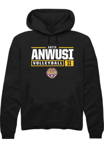 Anita Anwusi  Rally LSU Tigers Mens Black NIL Stacked Box Long Sleeve Hoodie