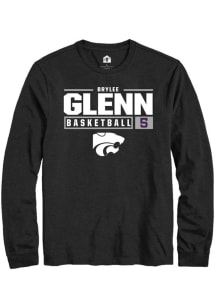 Brylee Glenn Rally Mens Black K-State Wildcats NIL Stacked Box Tee