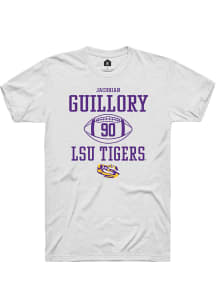 Jacobian Guillory  LSU Tigers White Rally NIL Sport Icon Short Sleeve T Shirt