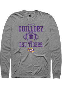 Jacobian Guillory  LSU Tigers Grey Rally NIL Sport Icon Long Sleeve T Shirt