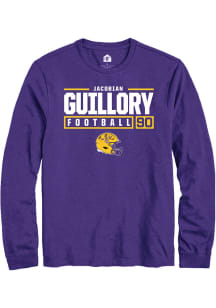 Jacobian Guillory  LSU Tigers Purple Rally NIL Stacked Box Long Sleeve T Shirt