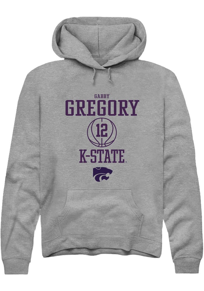 Gabriella Gregory Rally K-State Wildcats Mens Grey NIL Sport Icon Long Sleeve Hoodie
