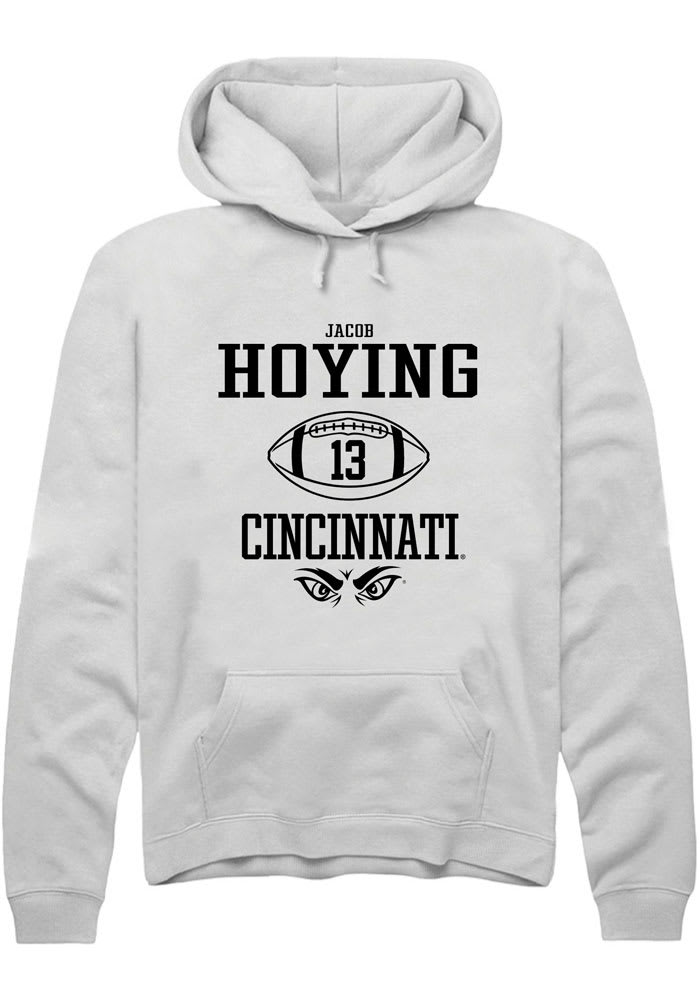 Jacob Hoying Rally Cincinnati Bearcats Mens White NIL Sport Icon Long Sleeve Hoodie