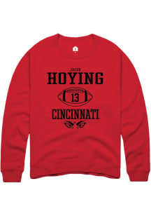 Jacob Hoying  Rally Cincinnati Bearcats Mens Red NIL Sport Icon Long Sleeve Crew Sweatshirt