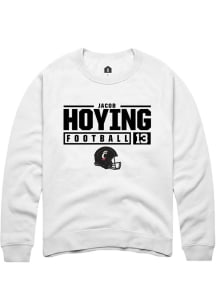 Jacob Hoying  Rally Cincinnati Bearcats Mens White NIL Stacked Box Long Sleeve Crew Sweatshirt