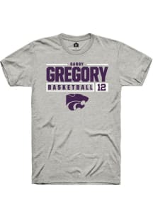 Gabriella Gregory  K-State Wildcats Ash Rally NIL Stacked Box Short Sleeve T Shirt