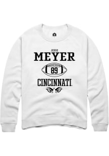 Jesse Meyer Rally Mens White Cincinnati Bearcats NIL Sport Icon Crew Sweatshirt