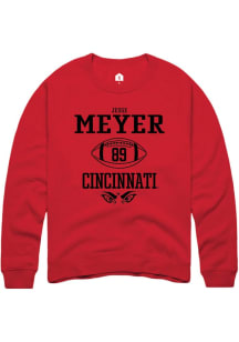 Jesse Meyer Rally Mens Red Cincinnati Bearcats NIL Sport Icon Crew Sweatshirt