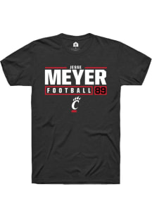 Jesse Meyer Black Cincinnati Bearcats NIL Stacked Box Short Sleeve T Shirt