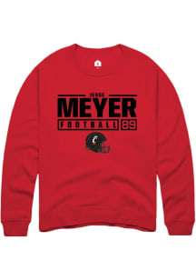 Jesse Meyer Rally Mens Red Cincinnati Bearcats NIL Stacked Box Crew Sweatshirt