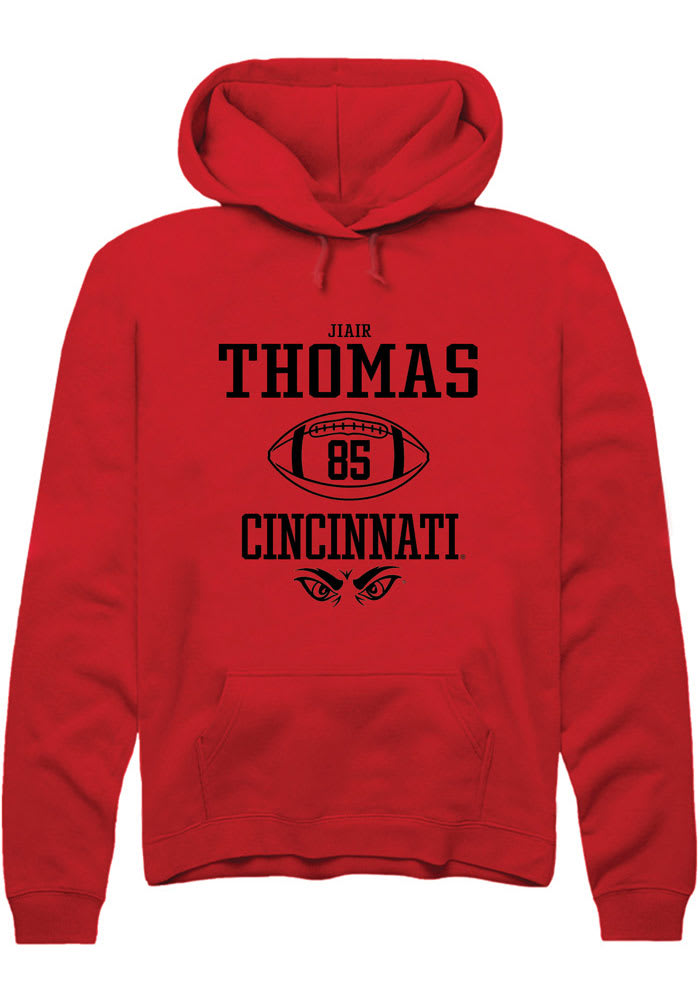 Jiair Thomas Rally Cincinnati Bearcats Mens Red NIL Sport Icon Long Sleeve Hoodie