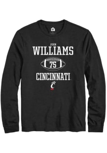 John Williams  Cincinnati Bearcats Black Rally NIL Sport Icon Long Sleeve T Shirt