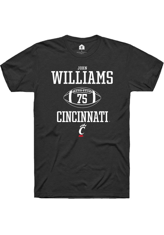 John Williams Cincinnati Bearcats Black Rally NIL Sport Icon Short Sleeve T Shirt