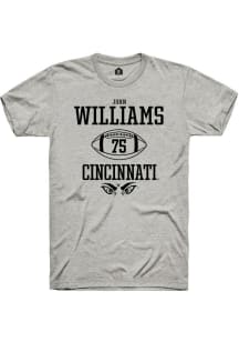 John Williams  Cincinnati Bearcats Ash Rally NIL Sport Icon Short Sleeve T Shirt