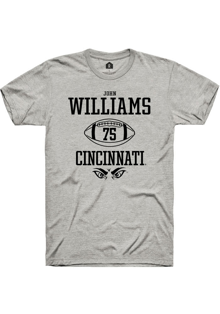 John Williams Cincinnati Bearcats Grey Rally NIL Sport Icon Short Sleeve T Shirt