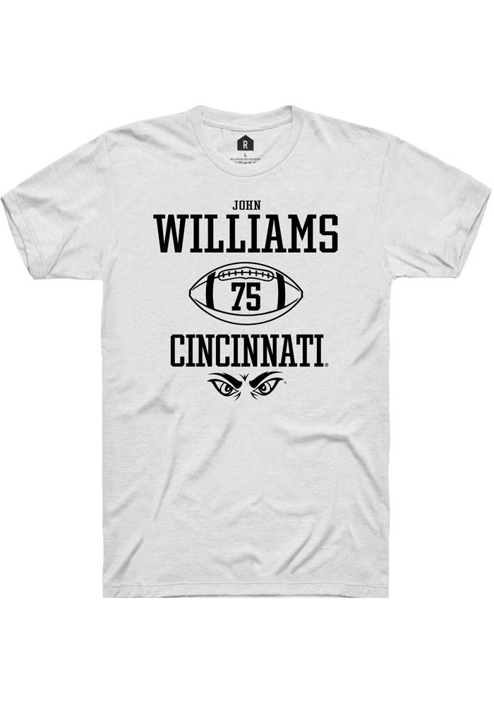 John Williams Cincinnati Bearcats White Rally NIL Sport Icon Short Sleeve T Shirt