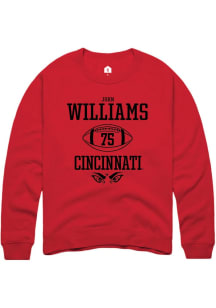 John Williams  Rally Cincinnati Bearcats Mens Red NIL Sport Icon Long Sleeve Crew Sweatshirt