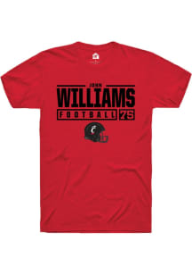 John Williams  Cincinnati Bearcats Red Rally NIL Stacked Box Short Sleeve T Shirt